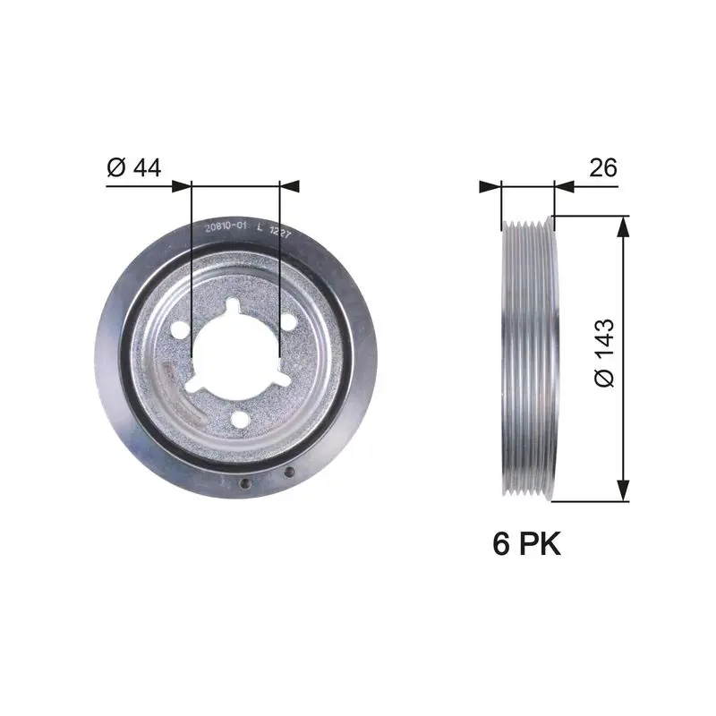 Gates TVD1055 Ременный шкив