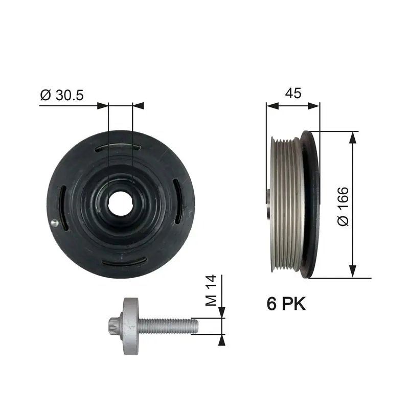GATES TVD1041A Ременный шкив