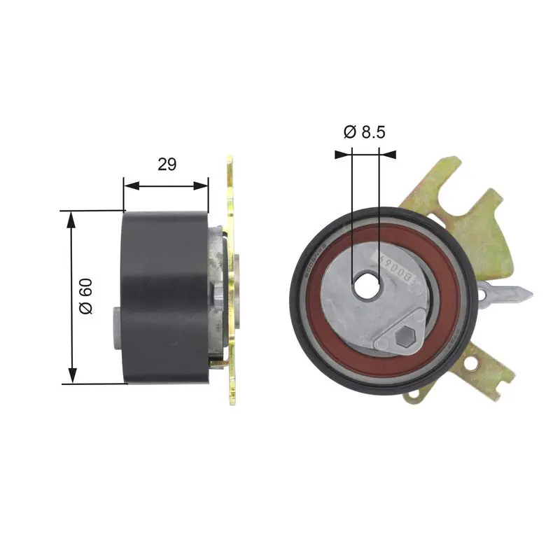 Gates T43089 Снят Натяжной ролик T43089