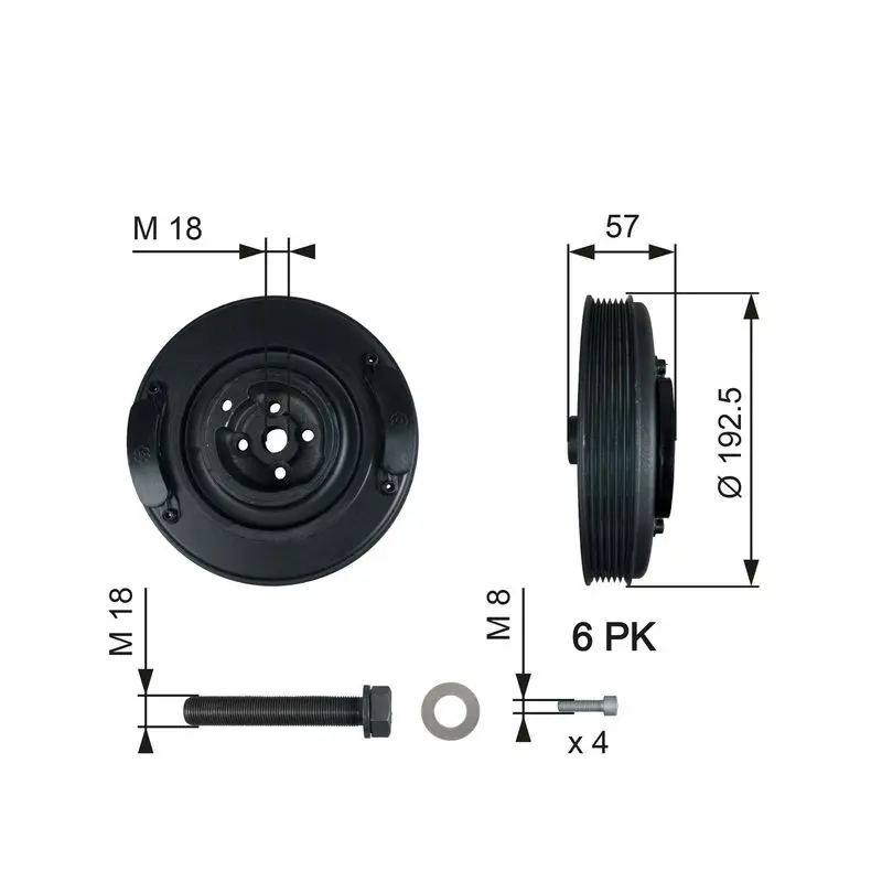 Gates TVD1033A Шкив коленвала TVD1033A