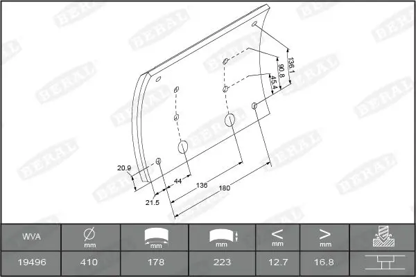 Beral KBL1949621575 Комплект тормозных башмаков,