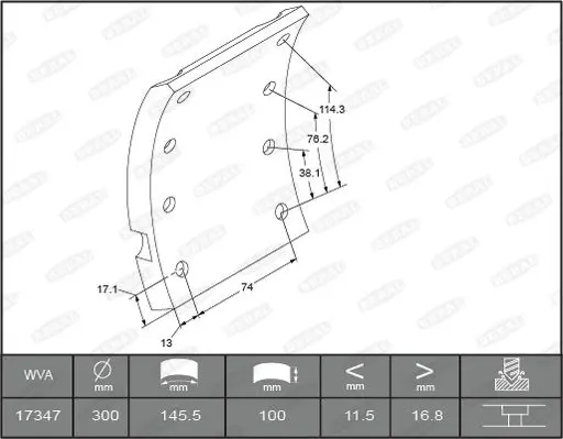 KBL17347.1-1561 Комплект тормозных башмаков,