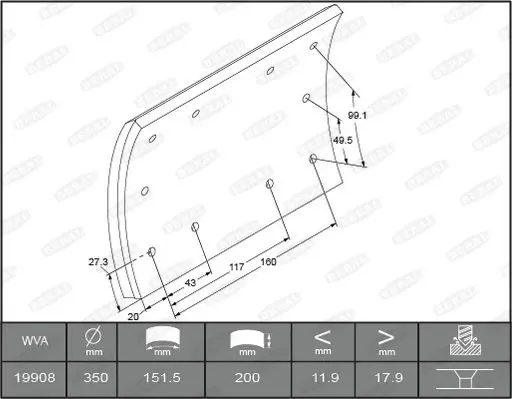 BERAL KBL1990801647 Комплект тормозных башмаков,