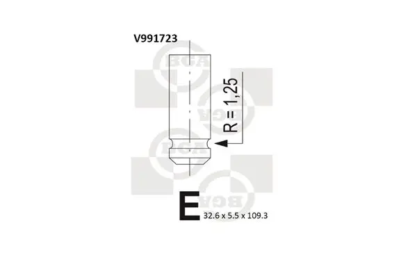 BGA V991723 Клапан впускной RENAULT [K4M