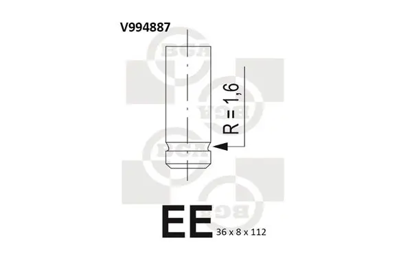 BGA V994887 Клапан двигателя выпускной