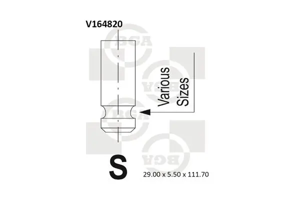 V164820 Впускной клапан MITSUBISHI