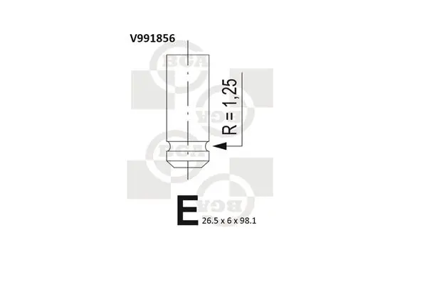 V991856 Клапан двигателя выпускной