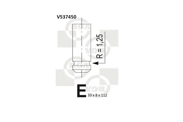 BGA V537450 Клапан двигателя выпускной