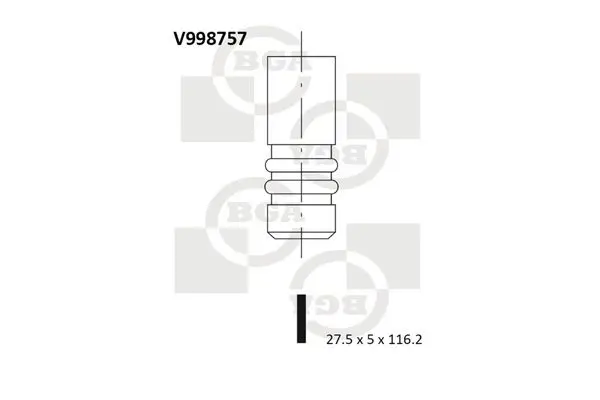 BGA V998757 Клапан двигателя выпускной