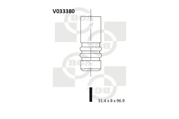 BGA V033380 Клапан двигателя выпускной