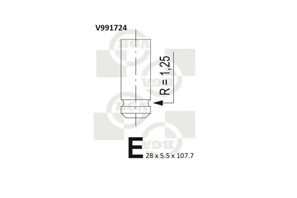 BGA V991724 Клапан двигателя выпускной
