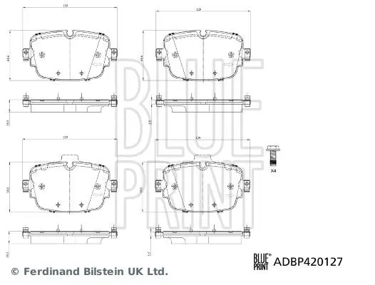 BLUE PRINT ADBP420127 Комплект тормозных колодок,