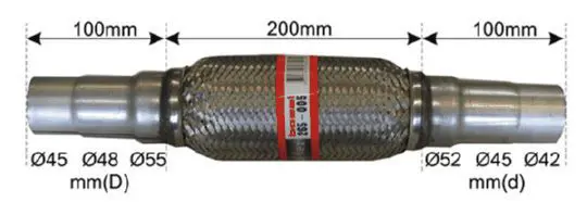 265-005 Гофра глушителя 45х200 в 3 ой