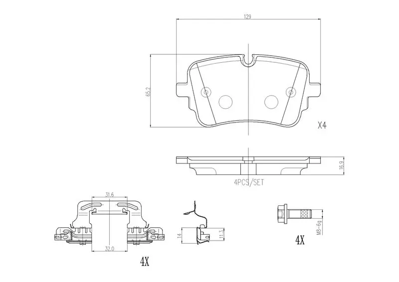 P 85 190 Колодки торм. зад. AUDI A6