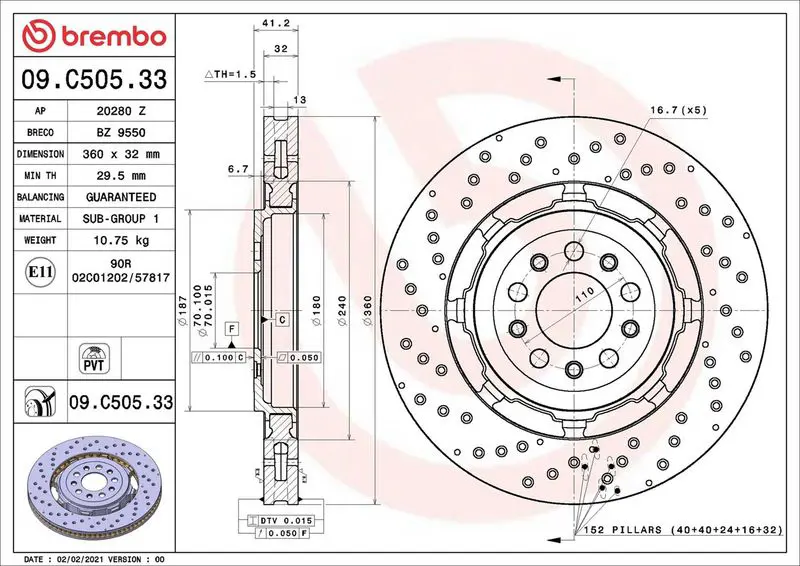 09.C505.33 Тормозной диск