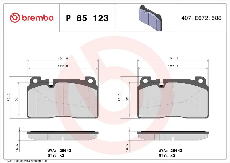 P 85 123 Колодки тормозные AUDI A6
