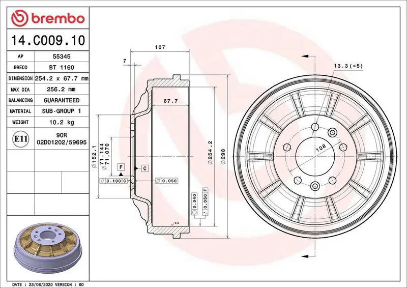 14.C009.10 Барабан тормозной