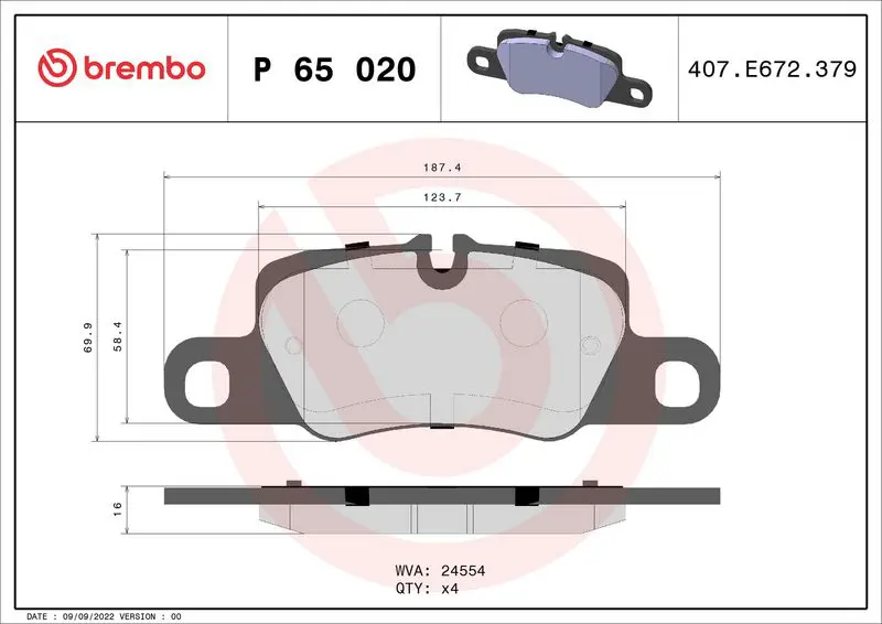 P 65 020 Колодки тормозные дисковые