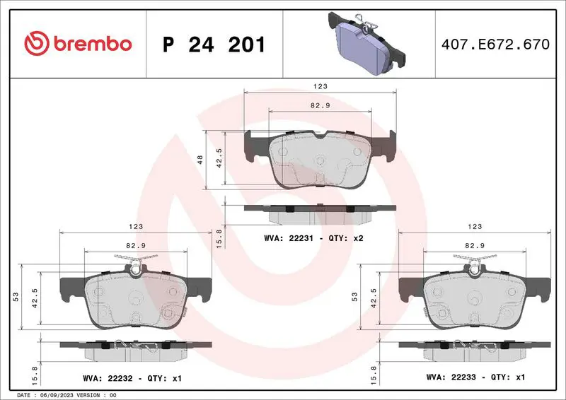 Brembo P24201 Колодки тормозные P24201