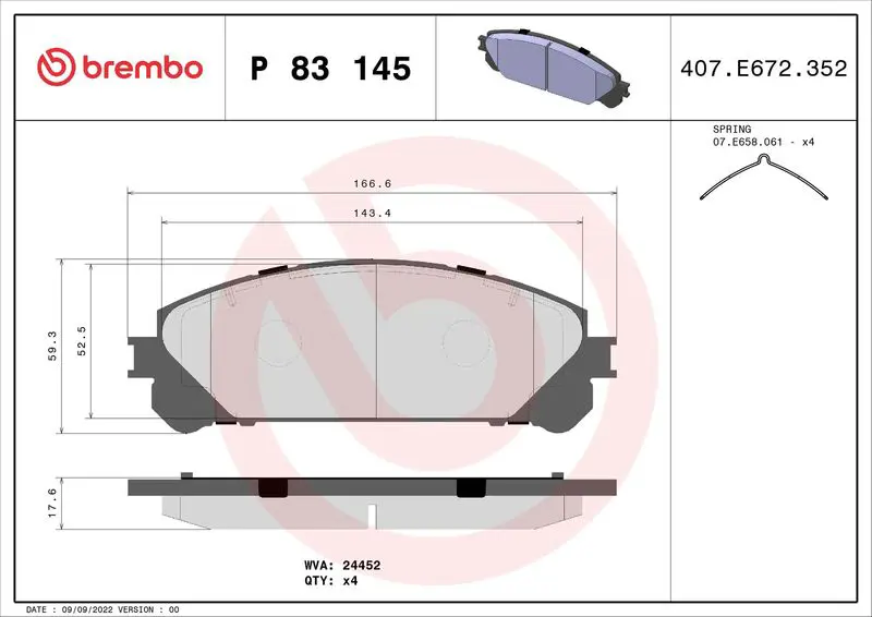 P 83 145 Колодки тормозные дисковые