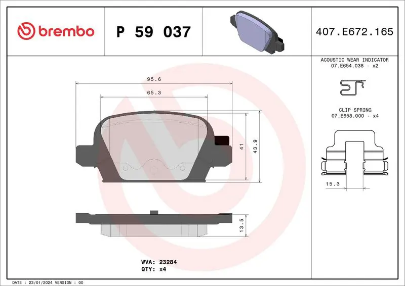 BREMBO P59037 Колодки тормозные дисковые 