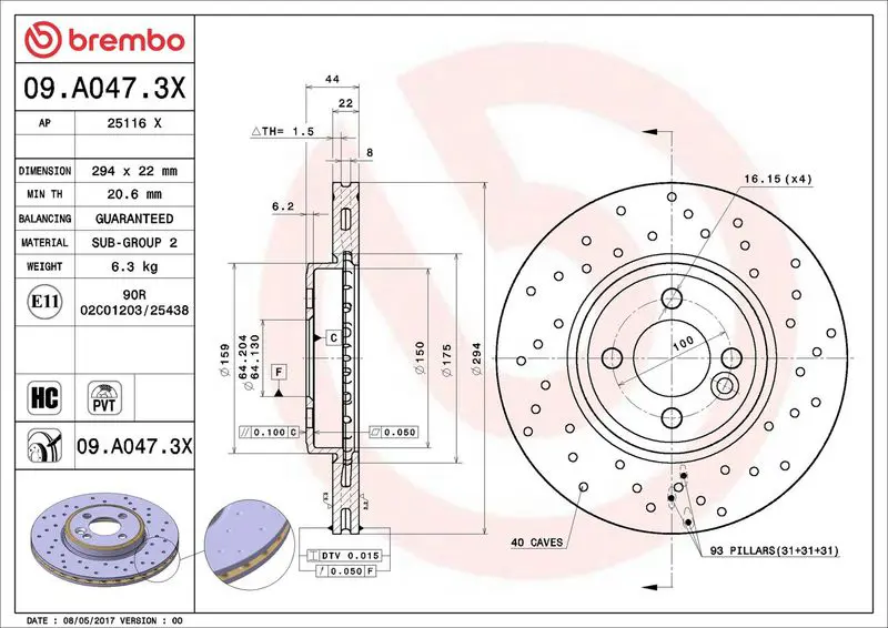 09.A047.3X ДИСК ТОРМОЗНОЙ MINI MINI (R56)