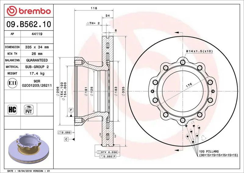 09.B562.10 Тормозной диск