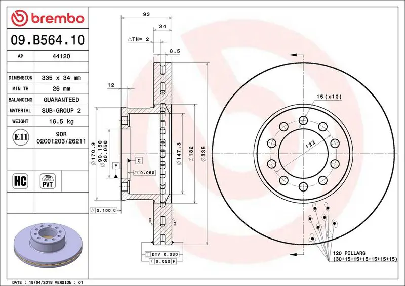 09.B564.10 Тормозной диск