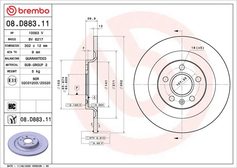 08.D883.11 Тормозной диск