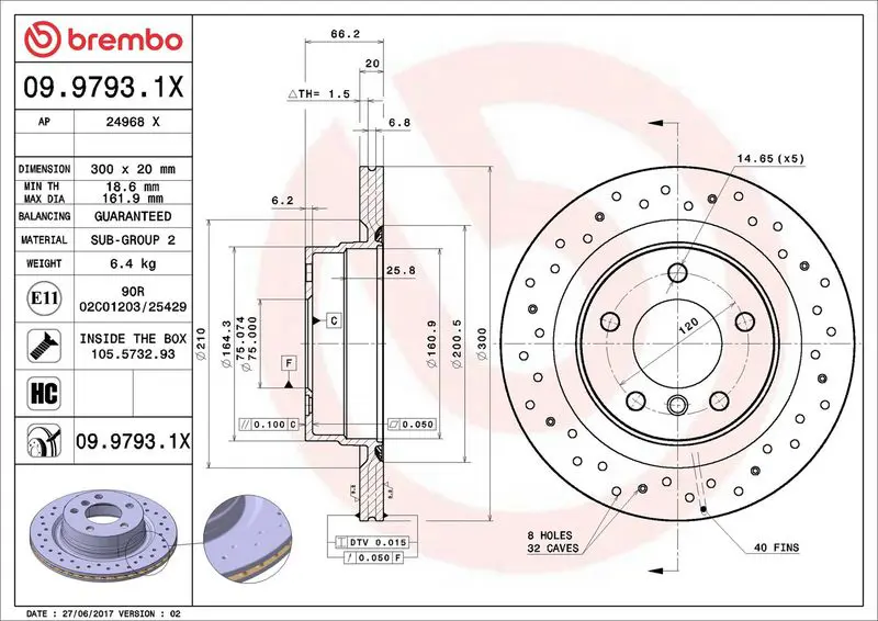 Brembo 0997931X Тормозной диск
