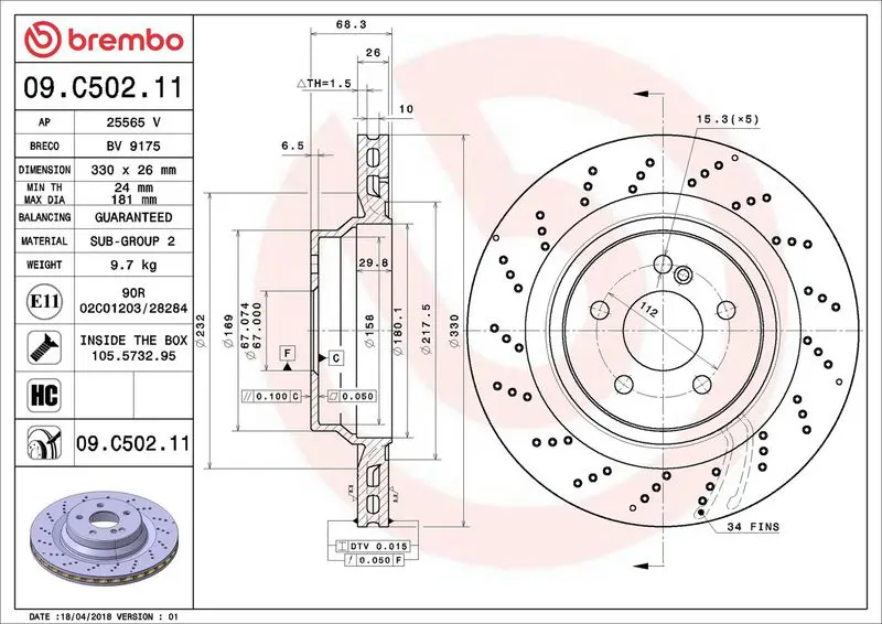 09.C502.11 ( 09.C502.11 ) Тормозной диск