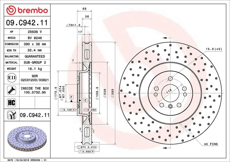 09.C942.11 ДИСК ТОРМОЗНОЙ MERCEDES BENZ