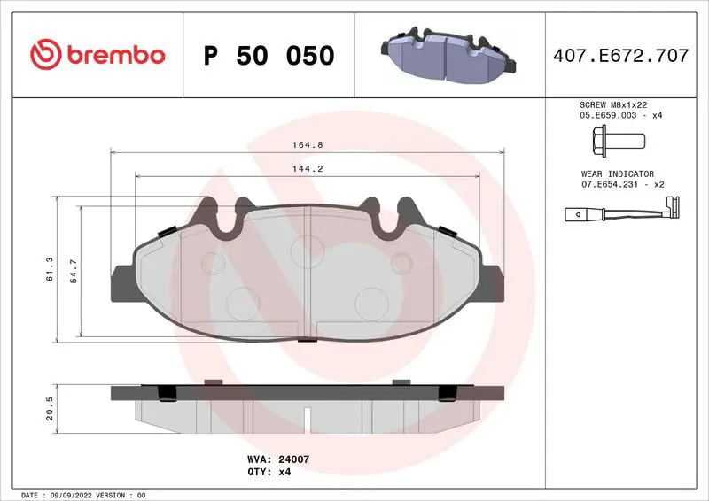 Brembo P50050 Колодки тормозные дисковые