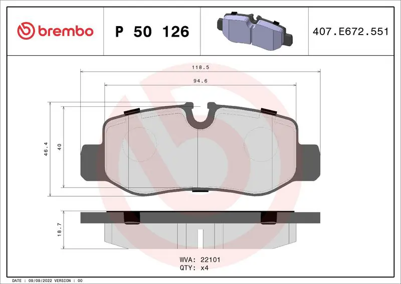 Brembo P50126 Колодки тормозные