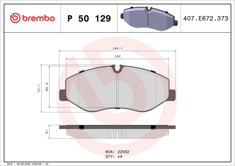 Brembo P50129 Колодки тормозные P50129