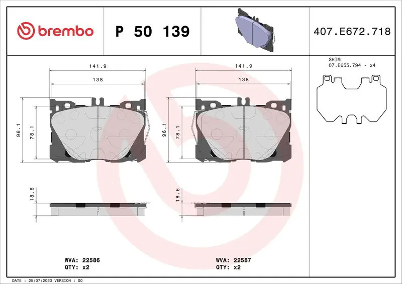 Brembo P50139 Колодки тормозные MERCEDES