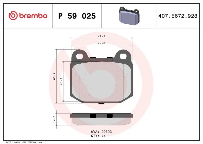 Brembo P59025 Колодки тормозные