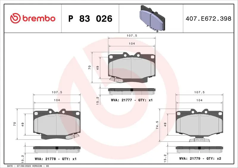 P83026 Brake Pad