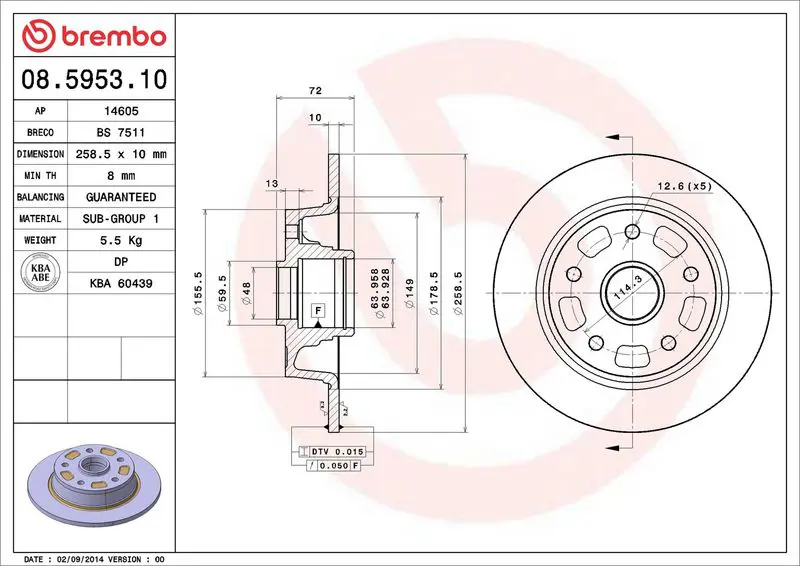 08.5953.10 Brake disc