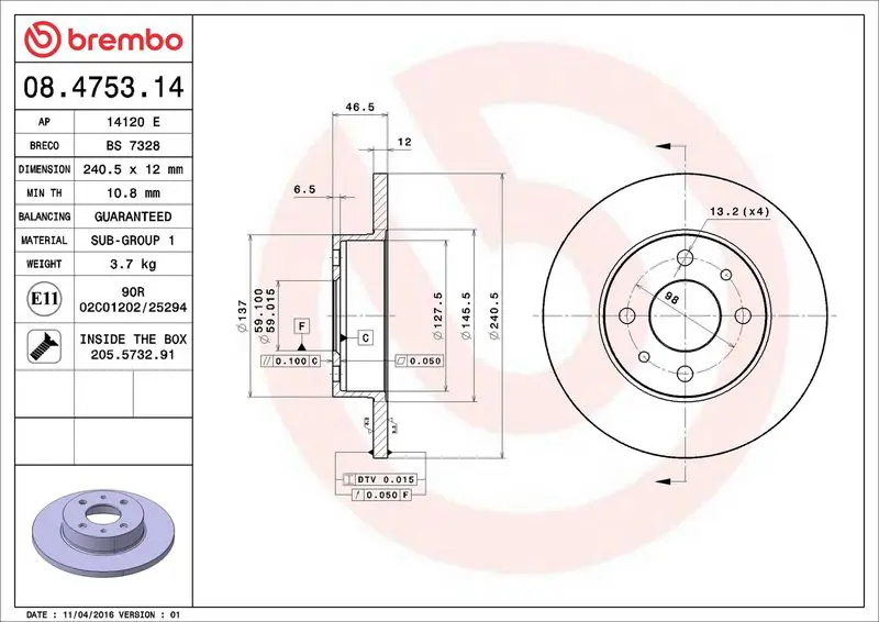 08475314 Brake Disc