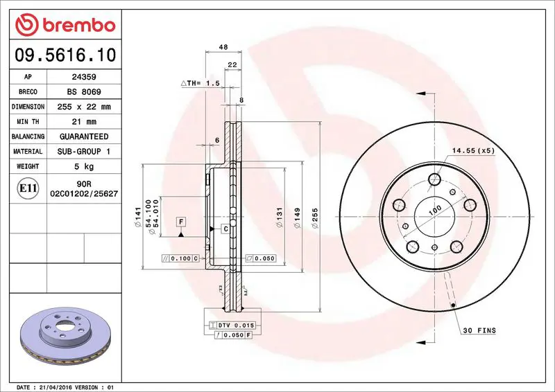 09561610 Brake Disc
