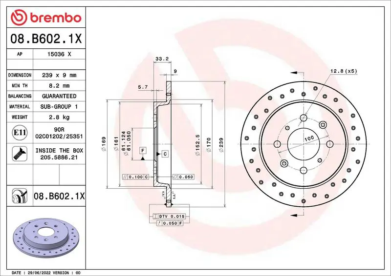 08.B602.1X Тормозной диск