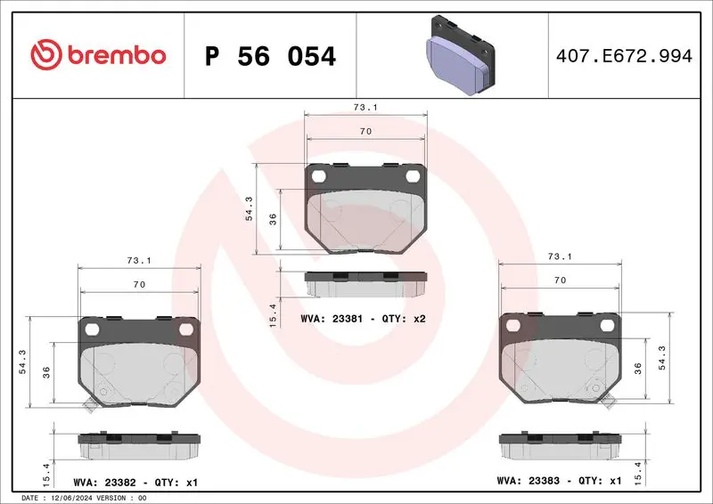 P56054 Brake Pad