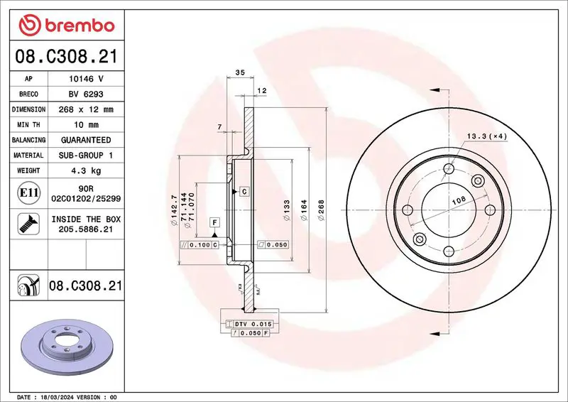 08.C308.21 Brake Disc