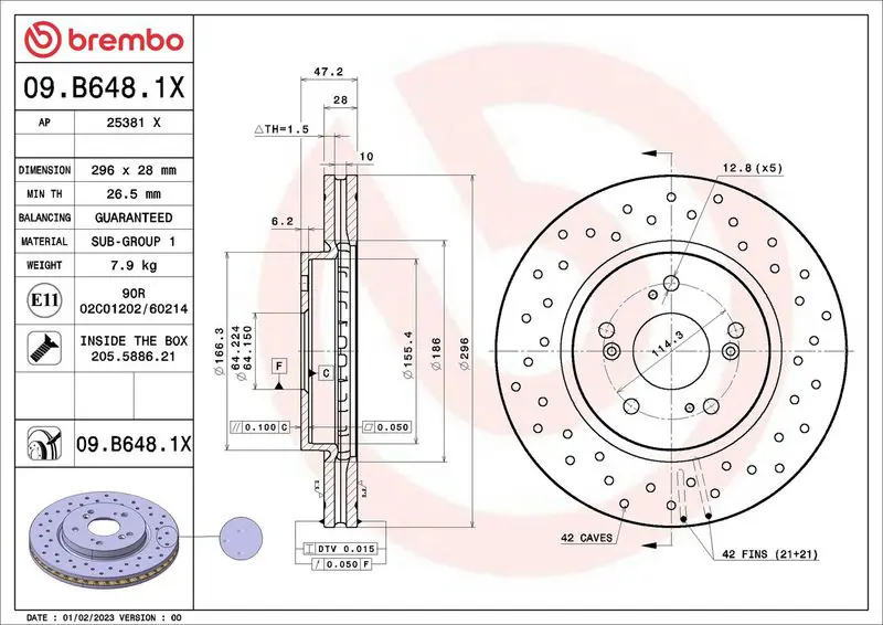 09.B648.1X Тормозной диск