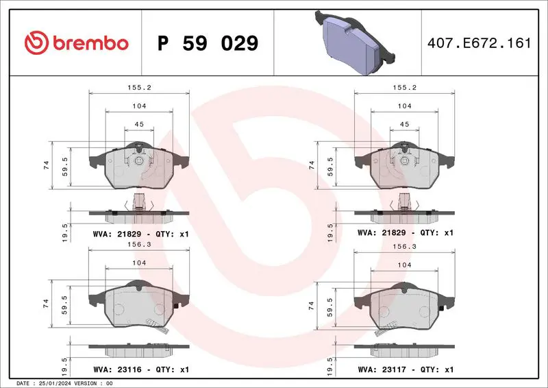 P59029 Brake Pad