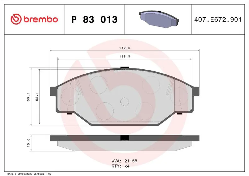 BREMBO P83013 Комплект тормозных колодок