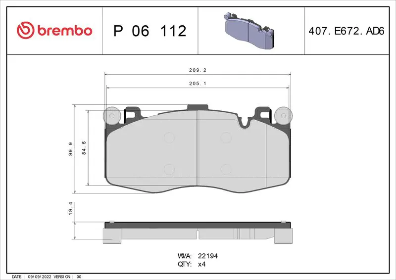 P 06 112 КОЛОДКИ ТОРМОЗНЫЕ ДИСКОВЫЕ BMW