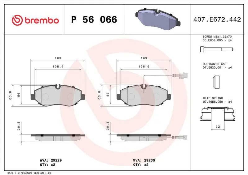 P 56 066 Колодки тормозные дисковые