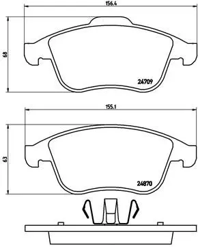 BREMBO P68045 КОЛОДКИ ТОРМОЗНЫЕ ДИСКОВЫЕ